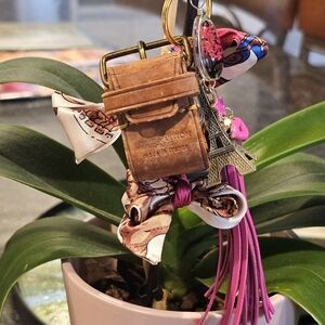 Louis Vuitton Poignet with Twilly, Charms, & Keychain Added